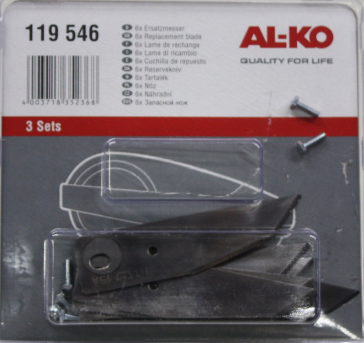 AL-KO 6 Ersatzmesser für Robolinho - 119564 ab 5/2013