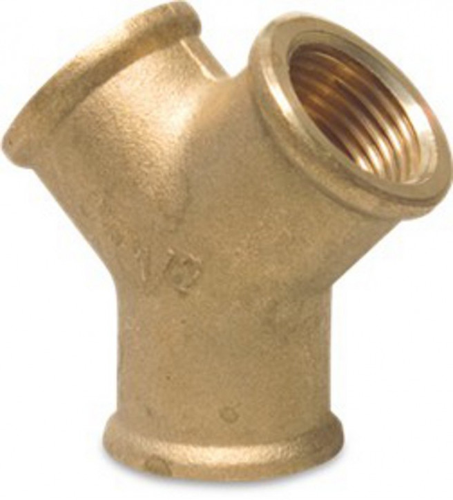 Messing Y-Stück  3 x Innengewinde 1/2"