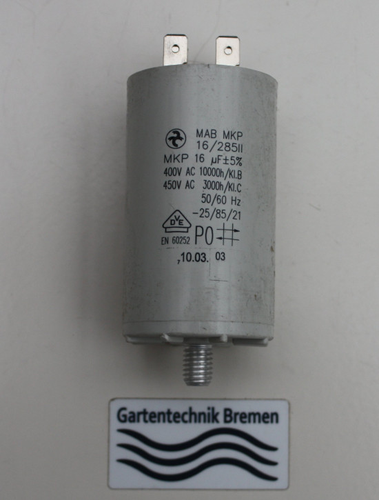 Sabo Ersatzteil Kondensator 16 Uf (Rst Motor)  Artikel Nummer:  SA19291 