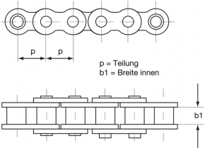 Antriebskette Snapper C35 mit 46 Gliedern, passend für Mähwerke von 25'' (64 cm) bis 33'' (84 cm)
